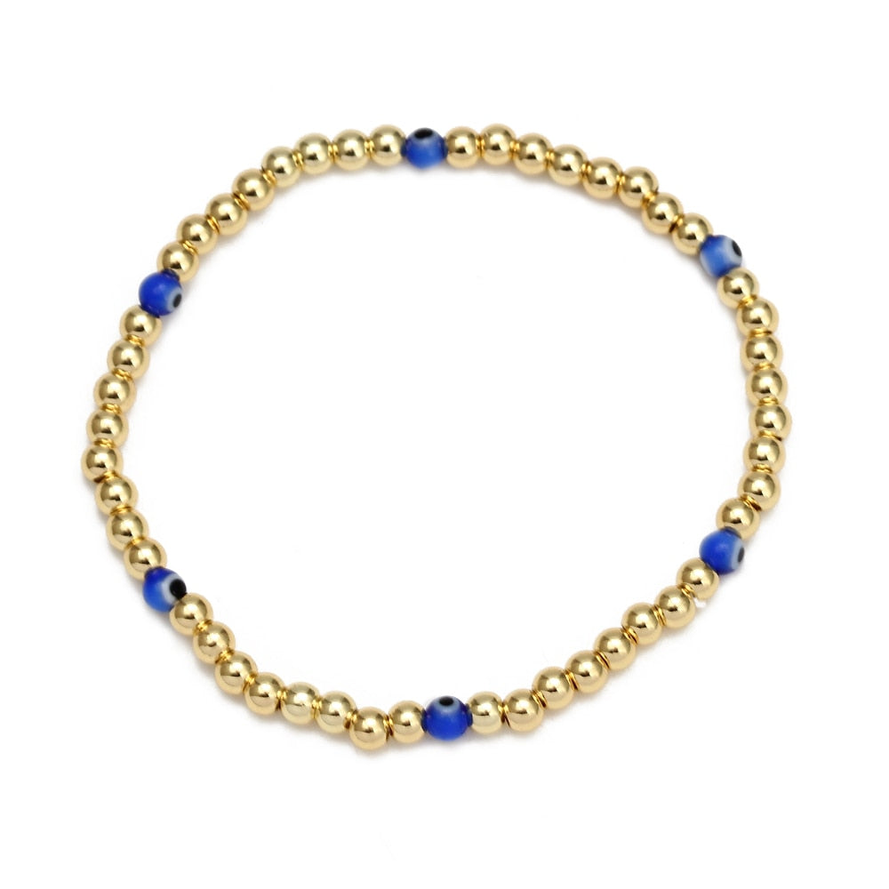 Evil Eye Golden Beaded Bracelet