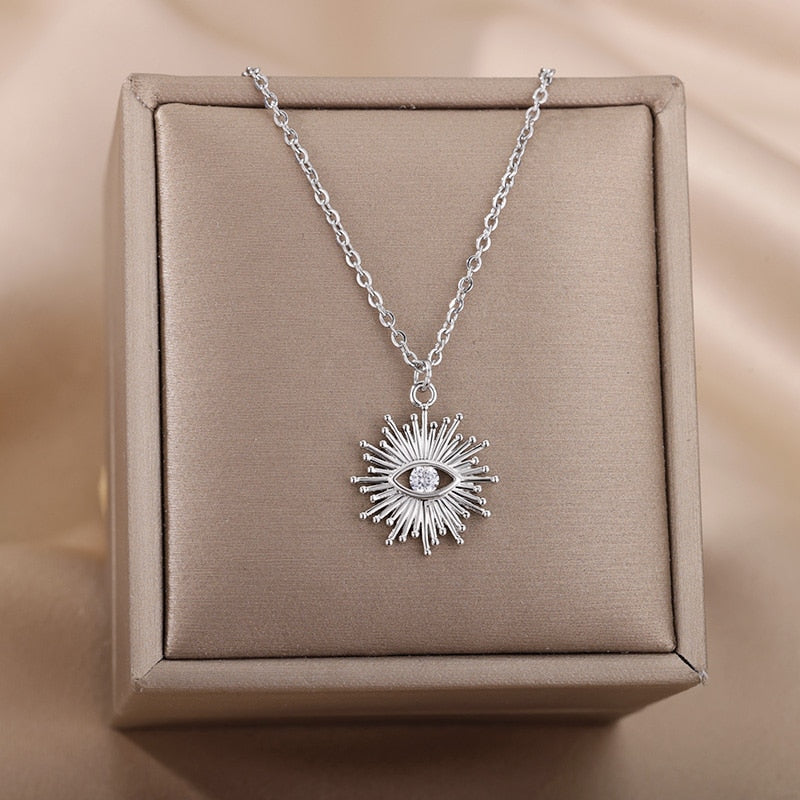 Pretty Evil Eye Pendant Choker Necklace