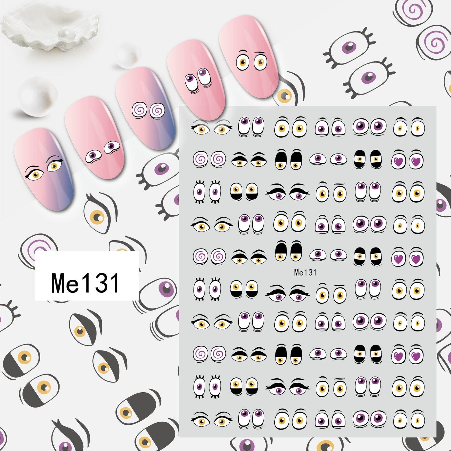 3D Colorful Eye Nail Stickers