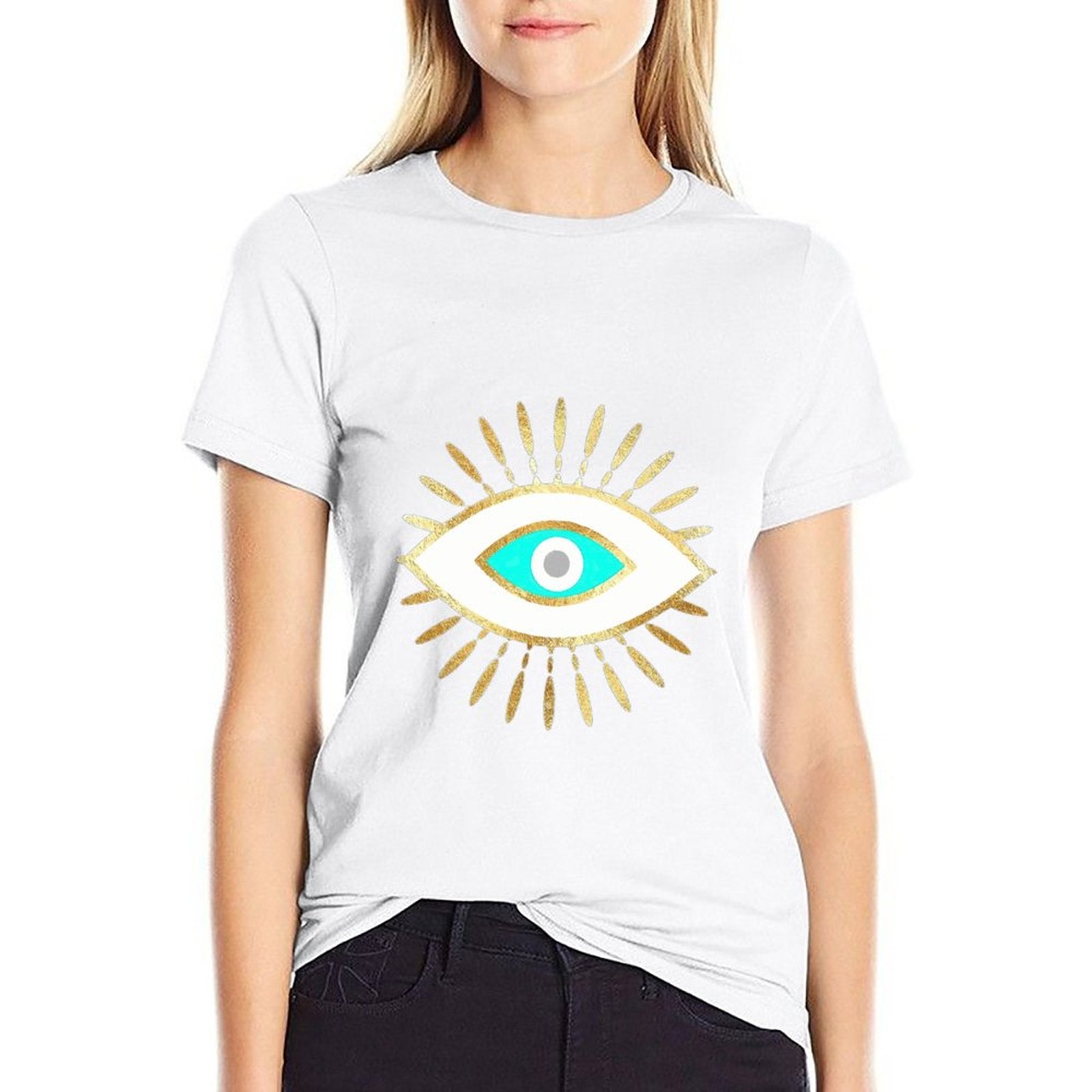evil eye cotton women t-shirt