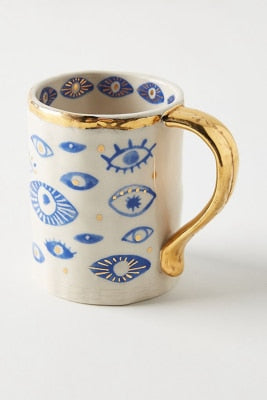 Blue Evil Eye charm Golden Mugs