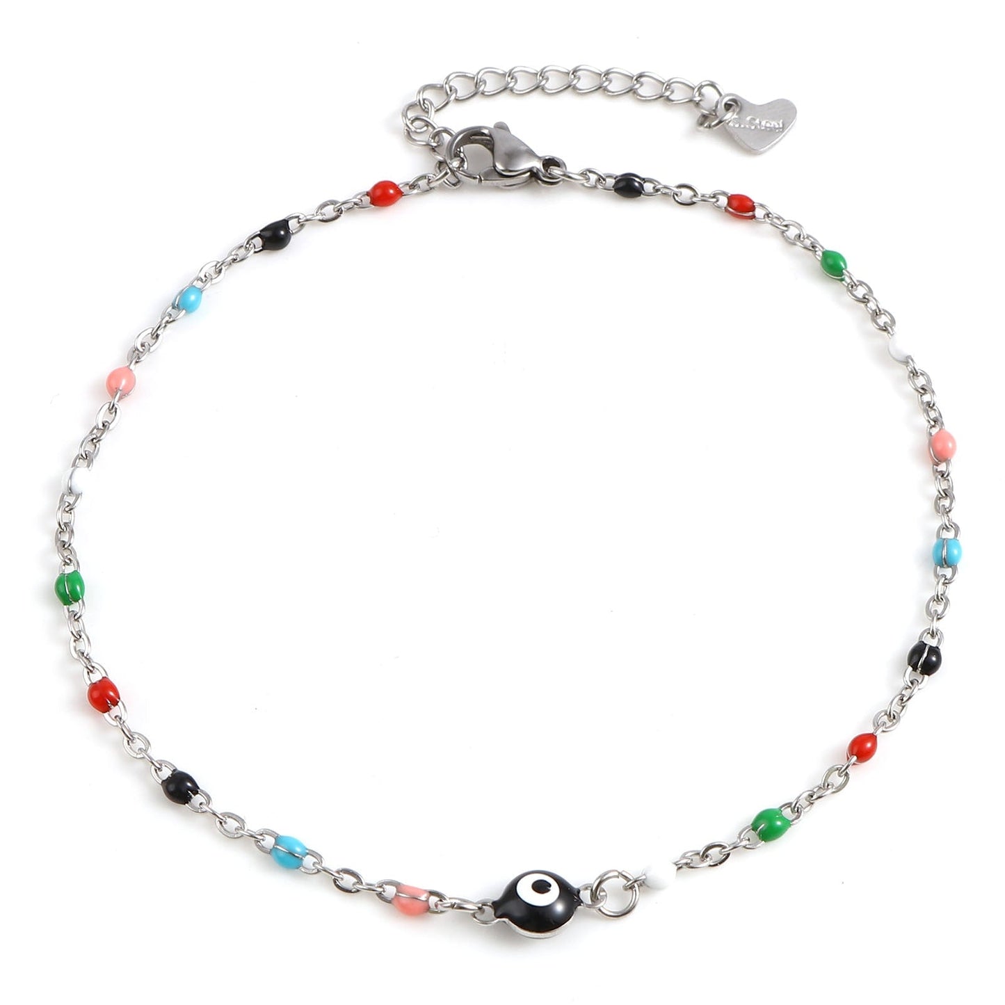 Multicolor Round Evil Eye Anklet