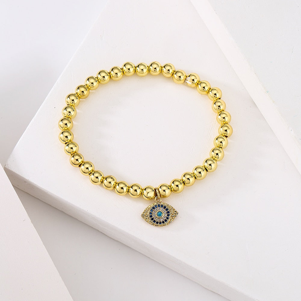 Stylish Golden Evil Eye Bracelet