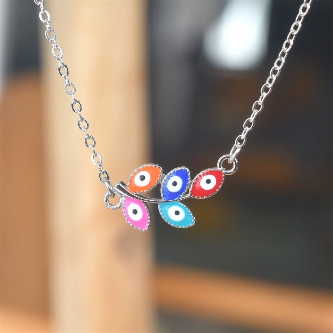 Evil Eye Clavicle Chain Necklace