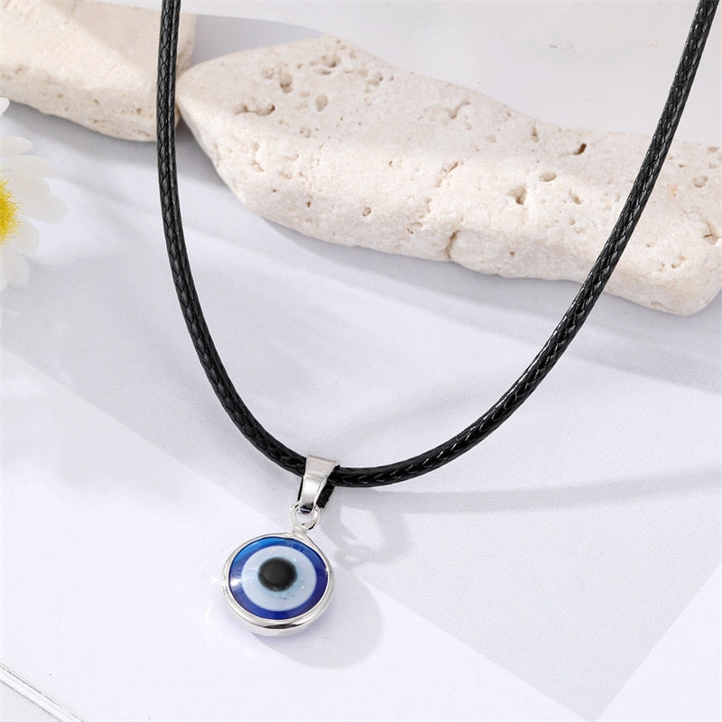 Evil Eye Simple Pendant Choker Necklace