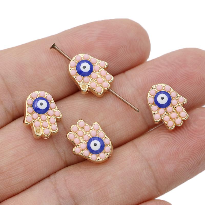 10PCS Hamsa Hand Evil Eye beads