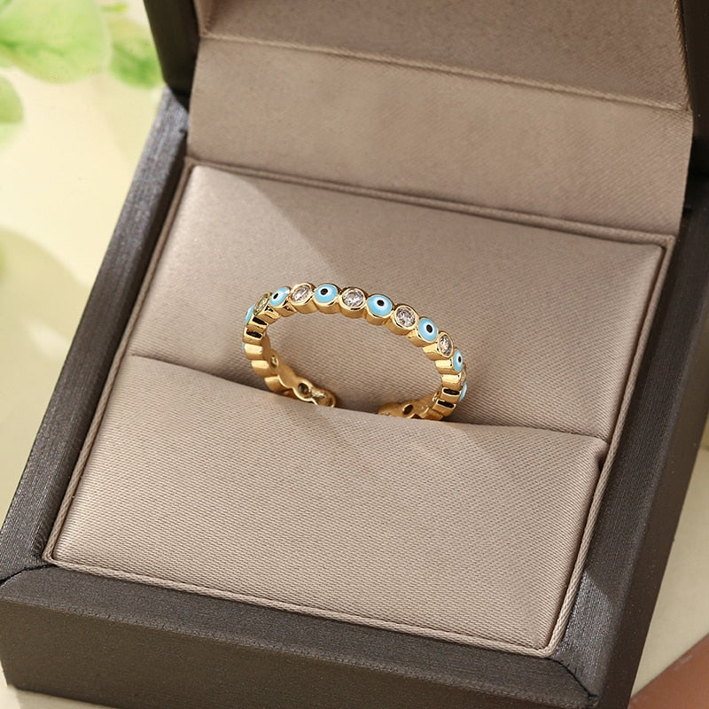 Multicolor Evil Eye Soft Jewelry Ring