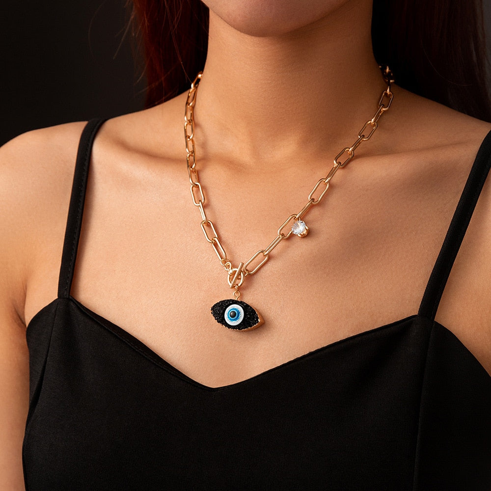 multilayer evil eye necklace
