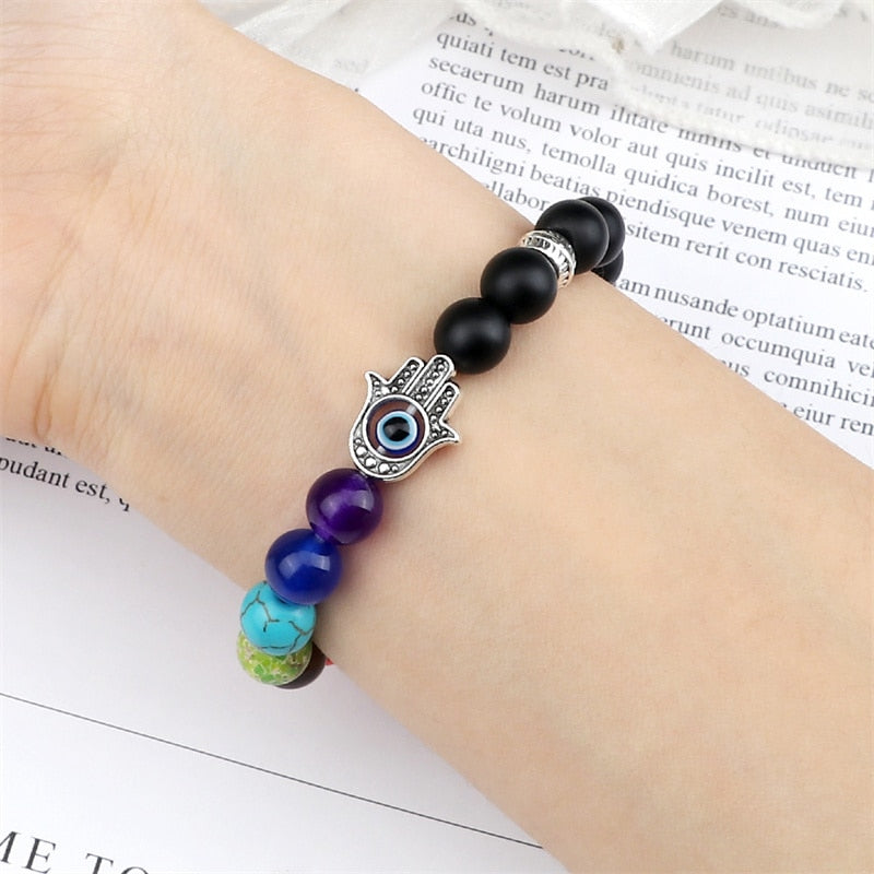 Evil Eye Natural Stone Bracelet