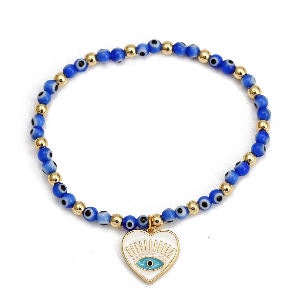 Evil Eye Golden Beaded Bracelet
