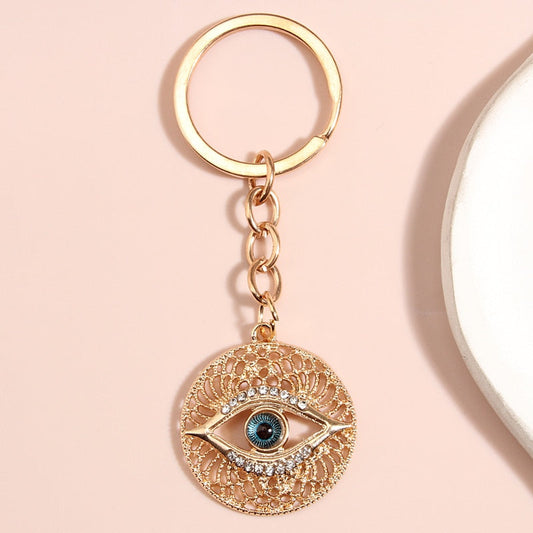 Evil Eye Pretty Design Golden Keychain