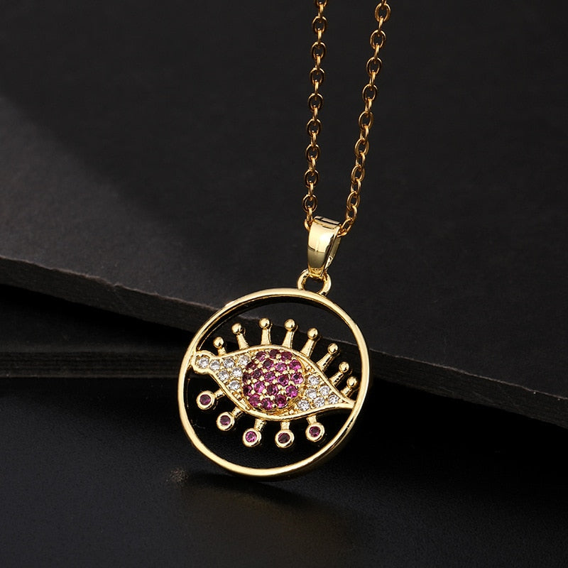 trendy evil eye pendant necklace