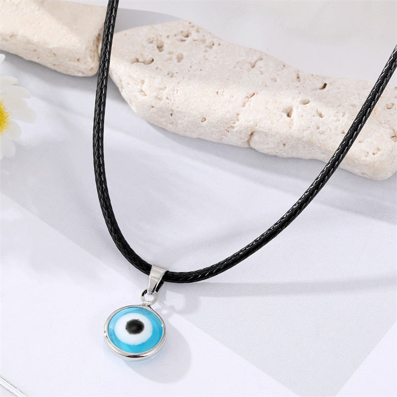 Evil Eye Simple Pendant Choker Necklace