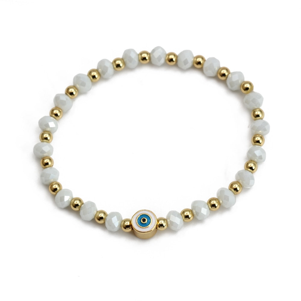 Evil Eye Golden Beaded Bracelet