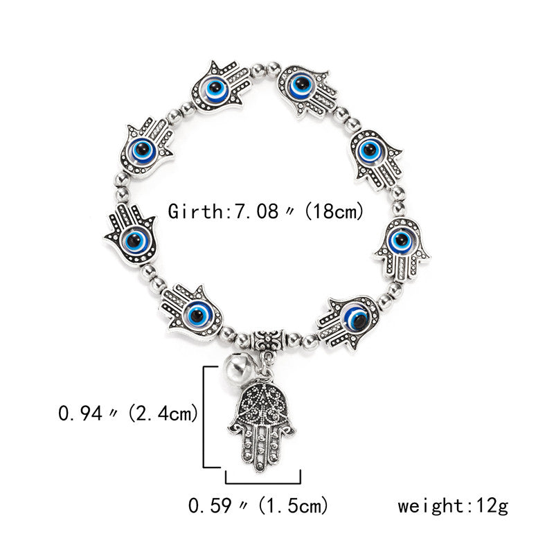 Evil Eye Hamsa Hand Pendant Bracelet