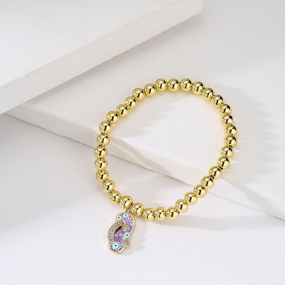 Evil Eye Golden Beaded Bracelet