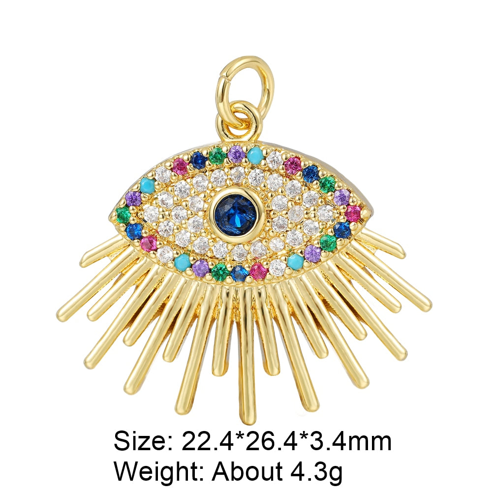 Multicolor Evil Eye Charm Pendants