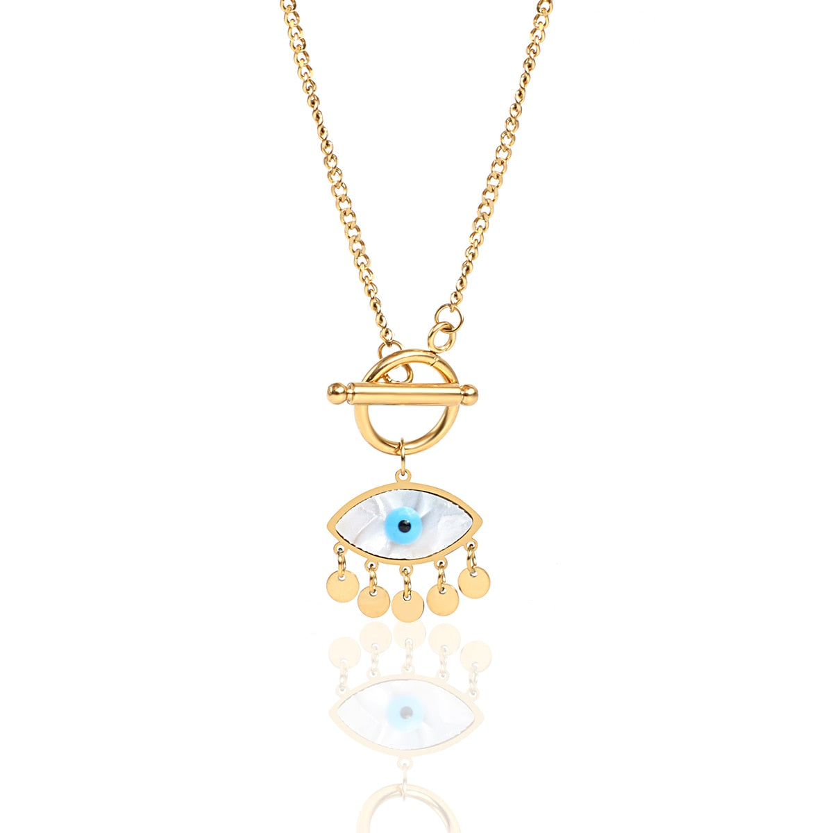 Evil Eye Stainless Steel Pendant Necklace