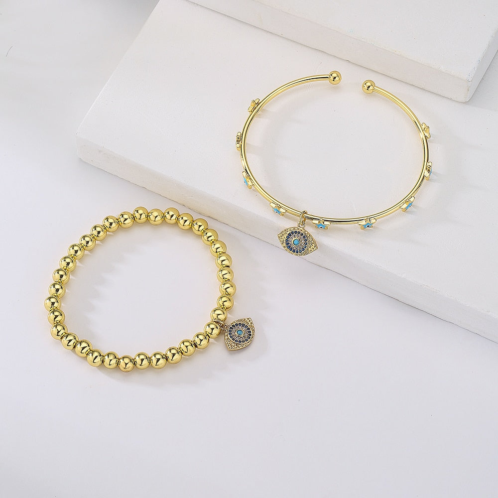 Stylish Golden Evil Eye Bracelet