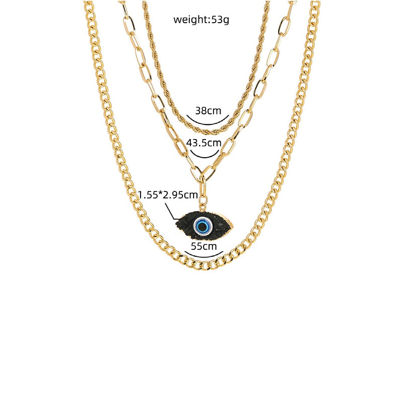 multilayer evil eye necklace