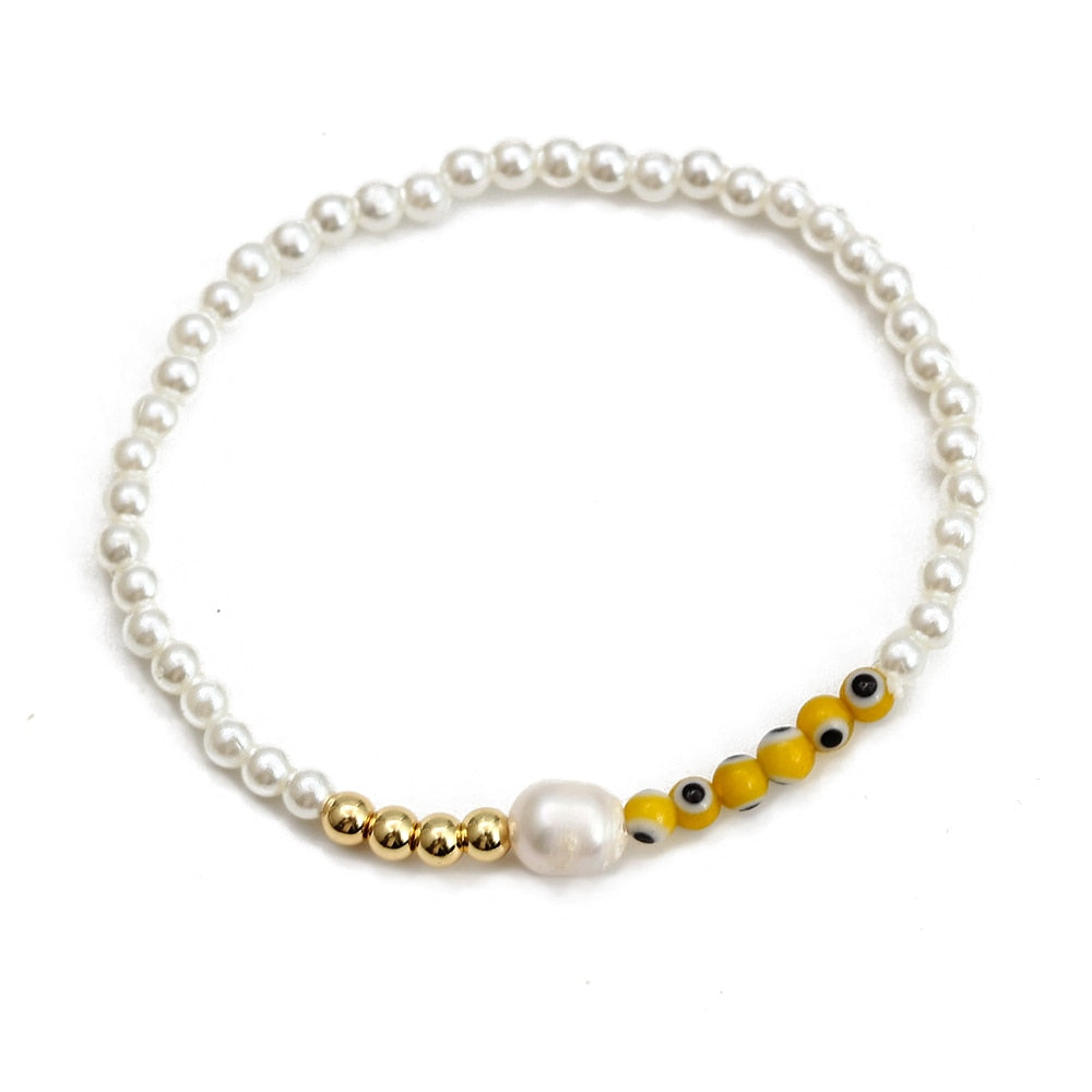 Evil Eye Golden Beaded Bracelet