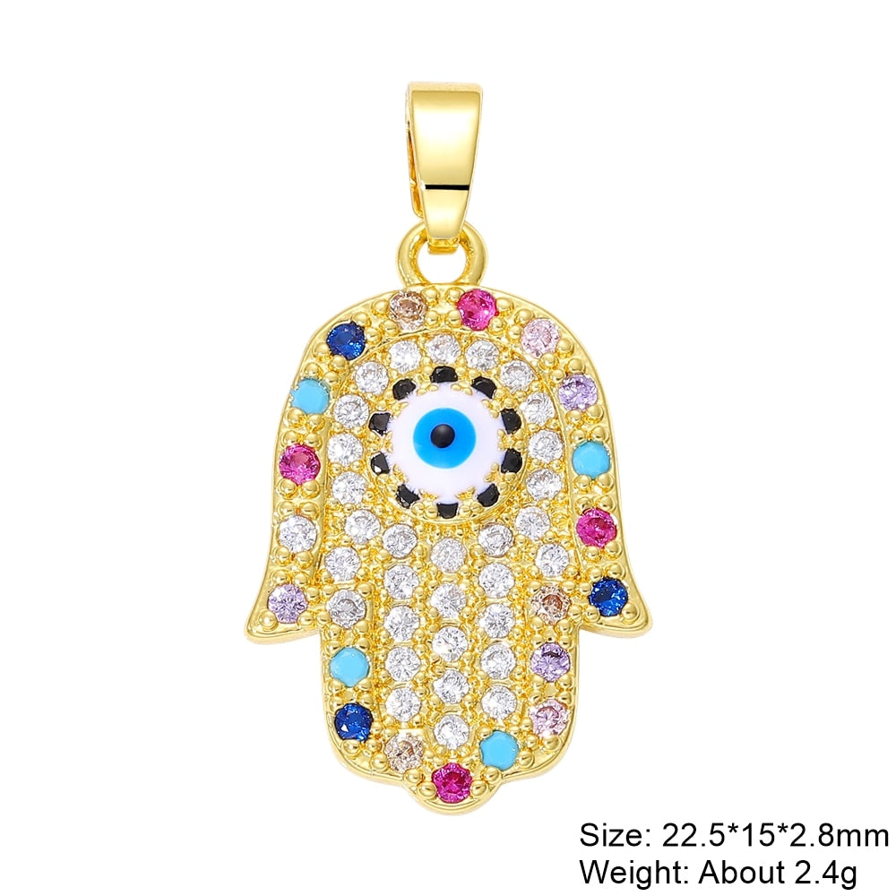 Multicolor Evil Eye Charm Pendants