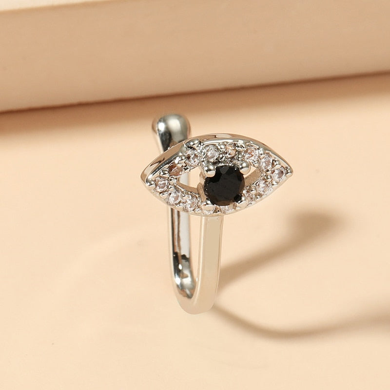 Evil Eye U-shaped Clip On Nose Cuff