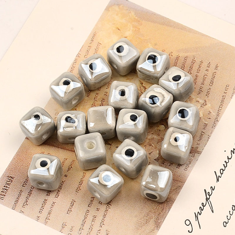 Colorful Evil Eye Cubic Beads