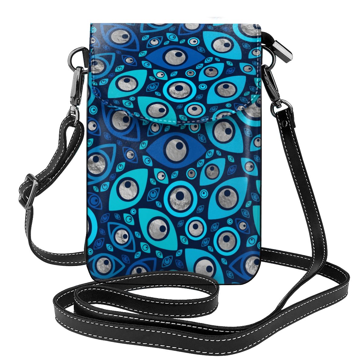 Evil Eye Quatrefoil Pattern Shoulder Bag
