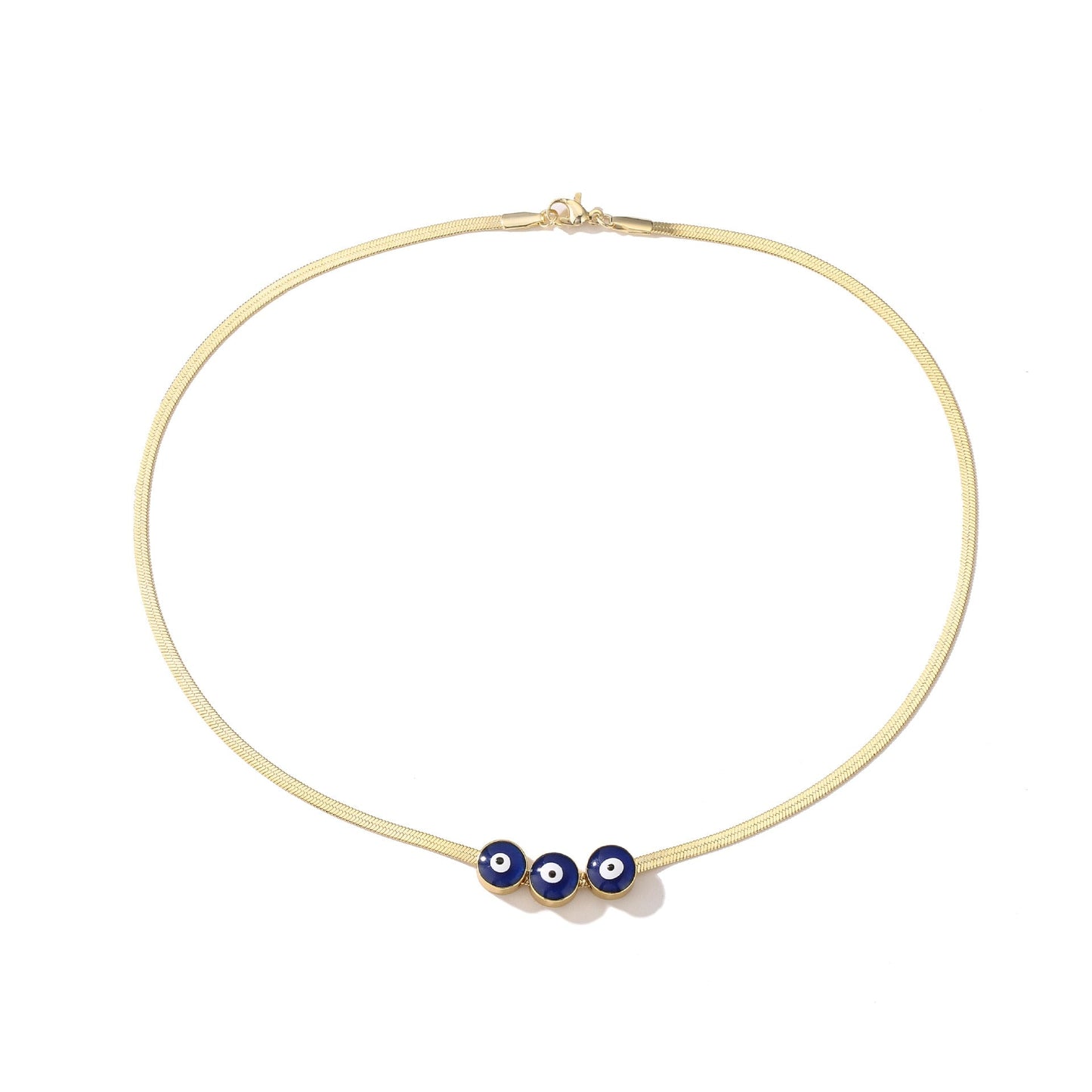 Evil Eye Stainless Steel Choker Chain Necklace