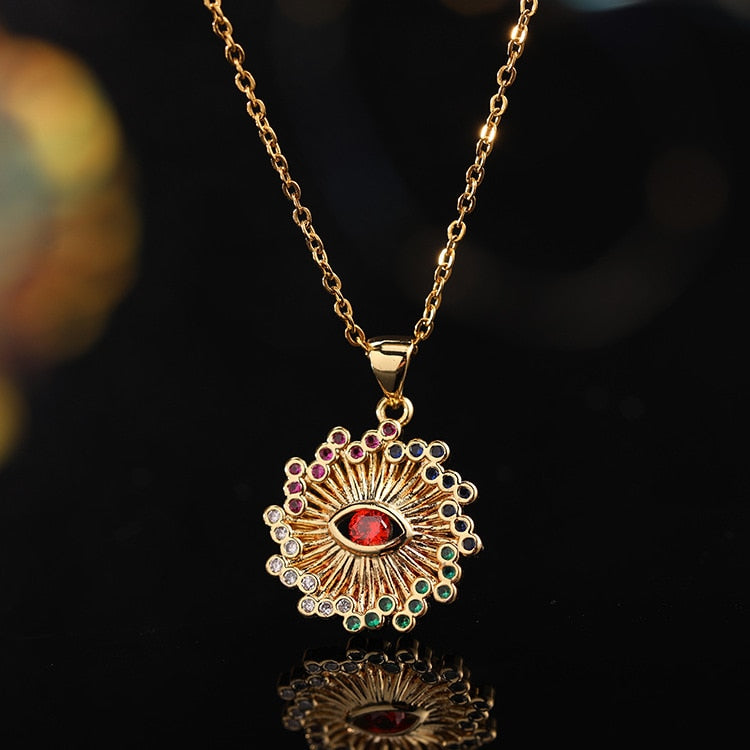 trendy evil eye pendant necklace