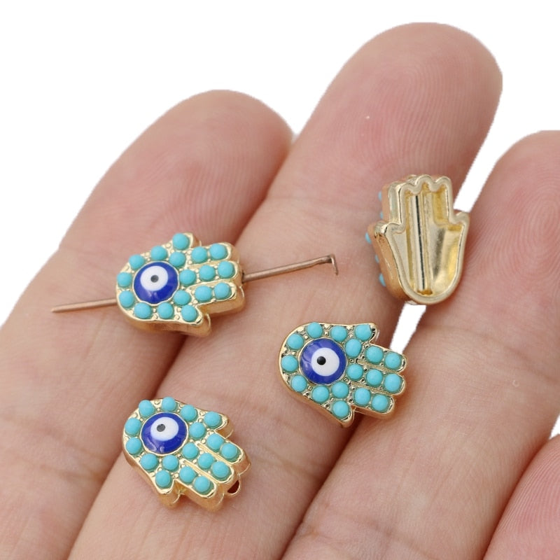 10PCS Hamsa Hand Evil Eye beads