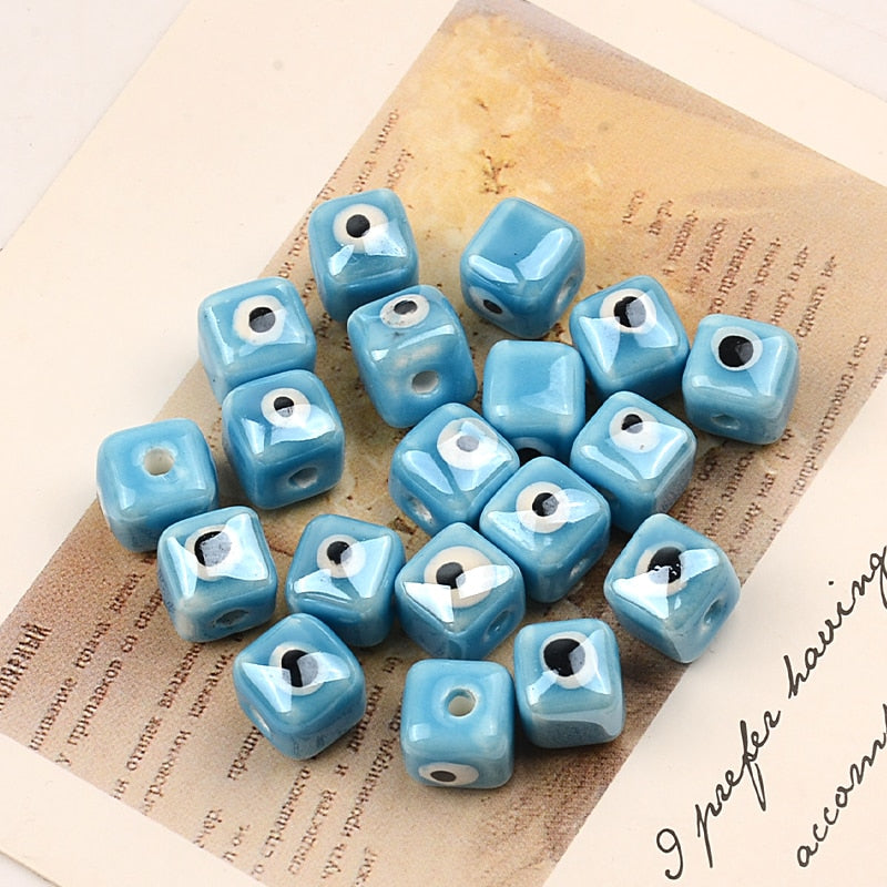Colorful Evil Eye Cubic Beads