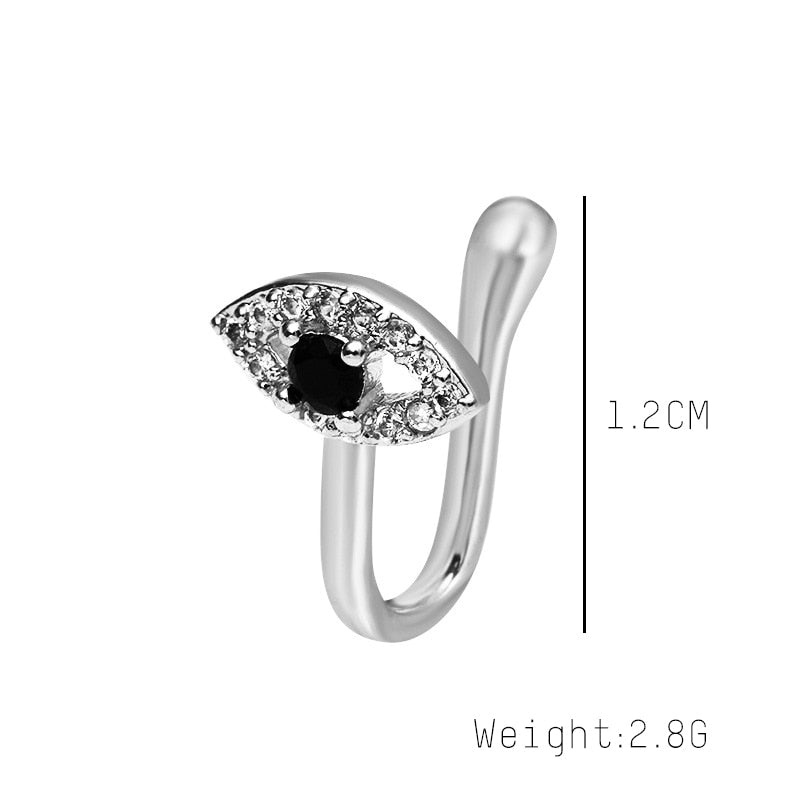 Evil Eye U-shaped Clip On Nose Cuff