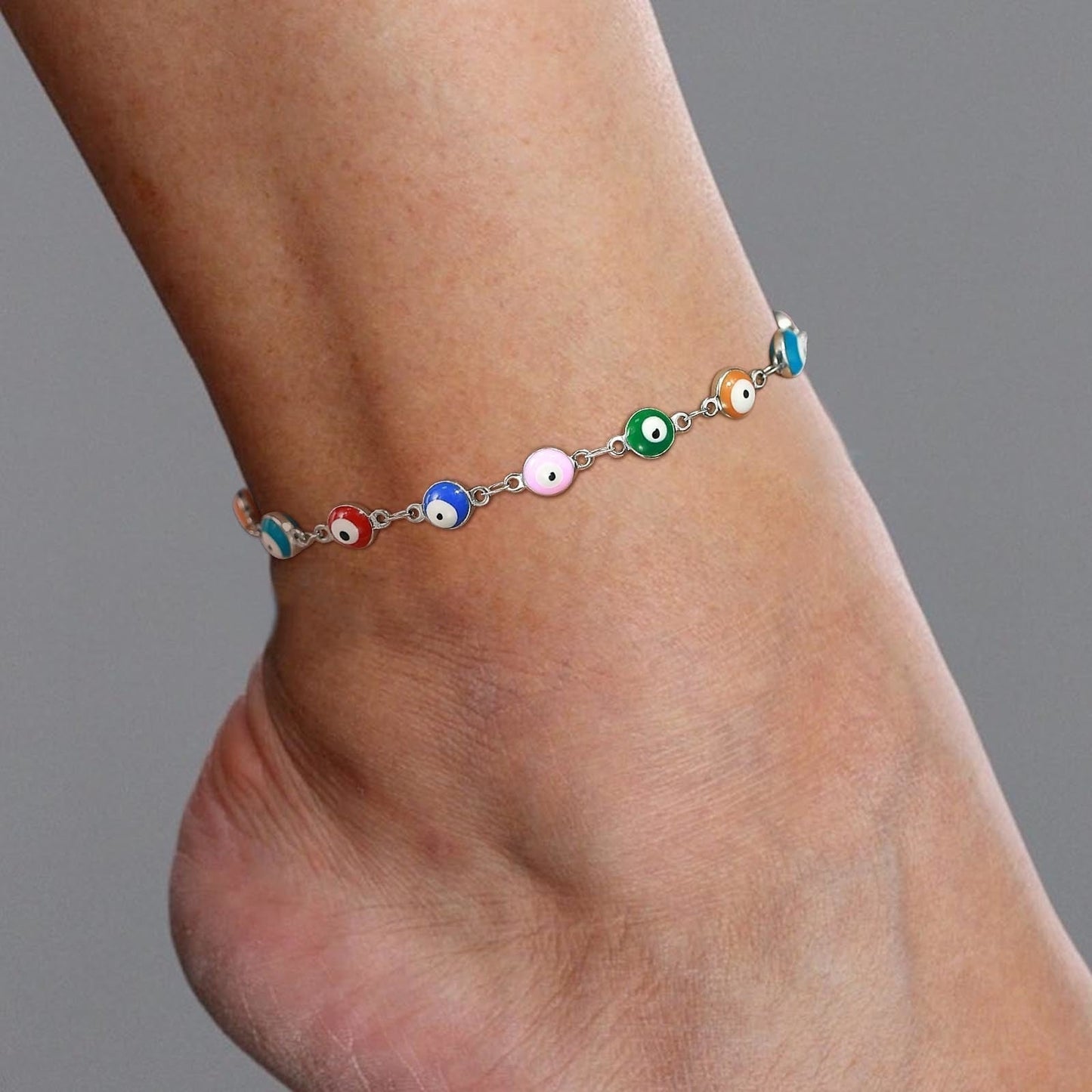 Adjustable Evil Eye Charm Anklet
