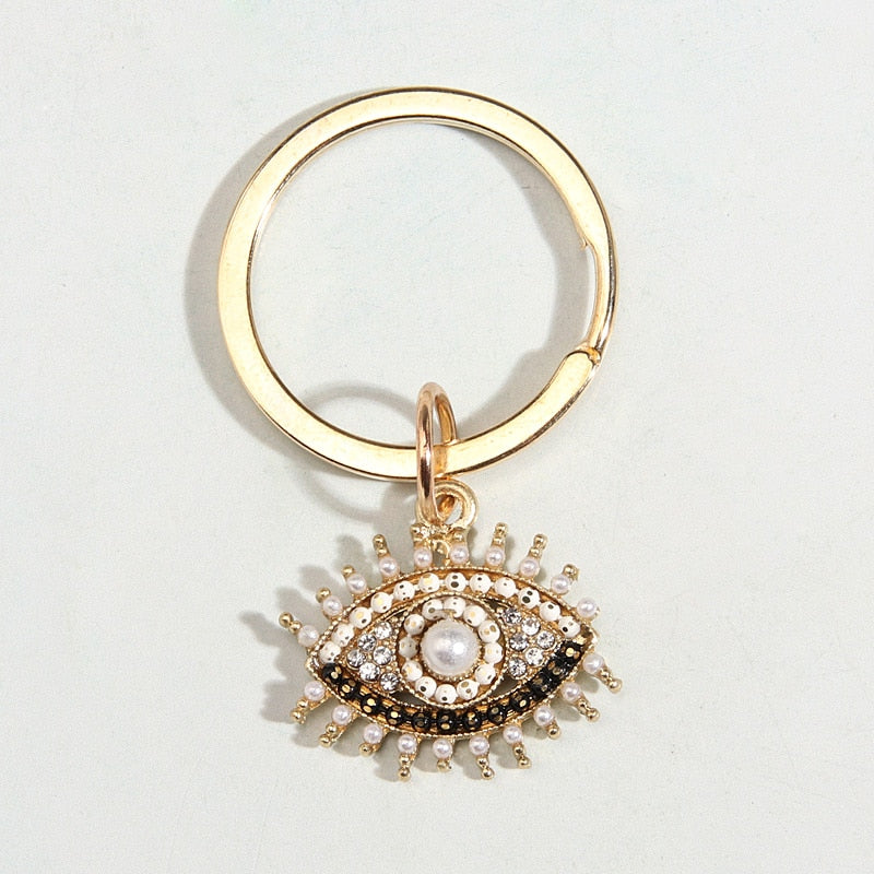 Evil Eye Pretty Design Golden Keychain