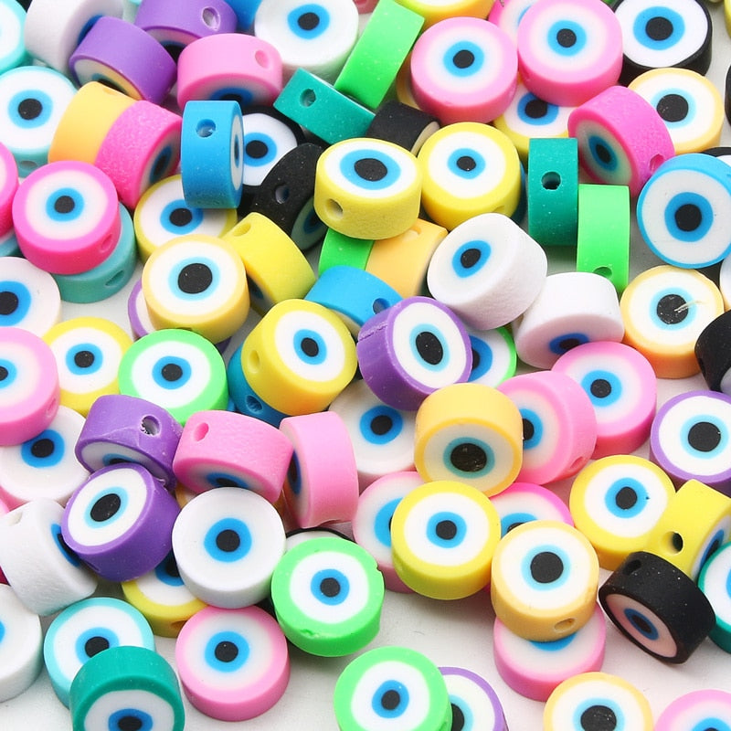 Classic Evil Eye Round Clay Beads