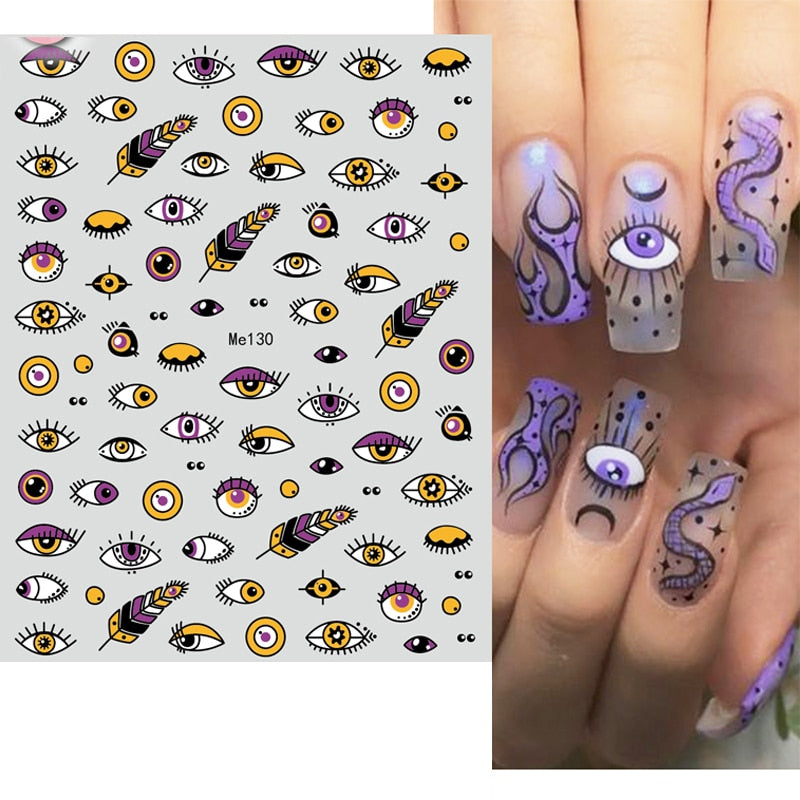 Evil Eye 3D Design Nails Stickers