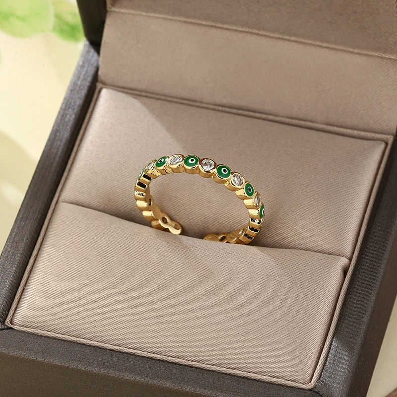 Multicolor Evil Eye Soft Jewelry Ring.