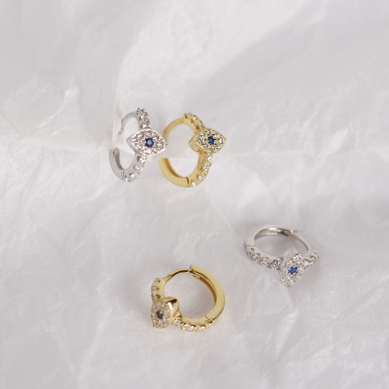 Crystal Zircon Evil Eye Stud Earrings
