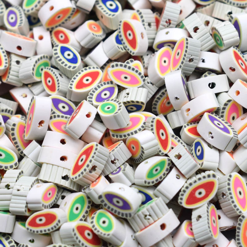 Evil Eye Clay Beads for Making Bracelets