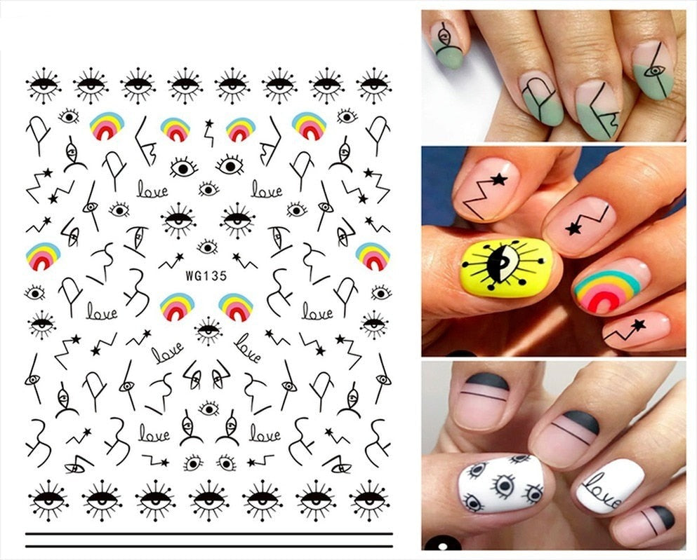 Evil Eye 3D Design Nails Stickers