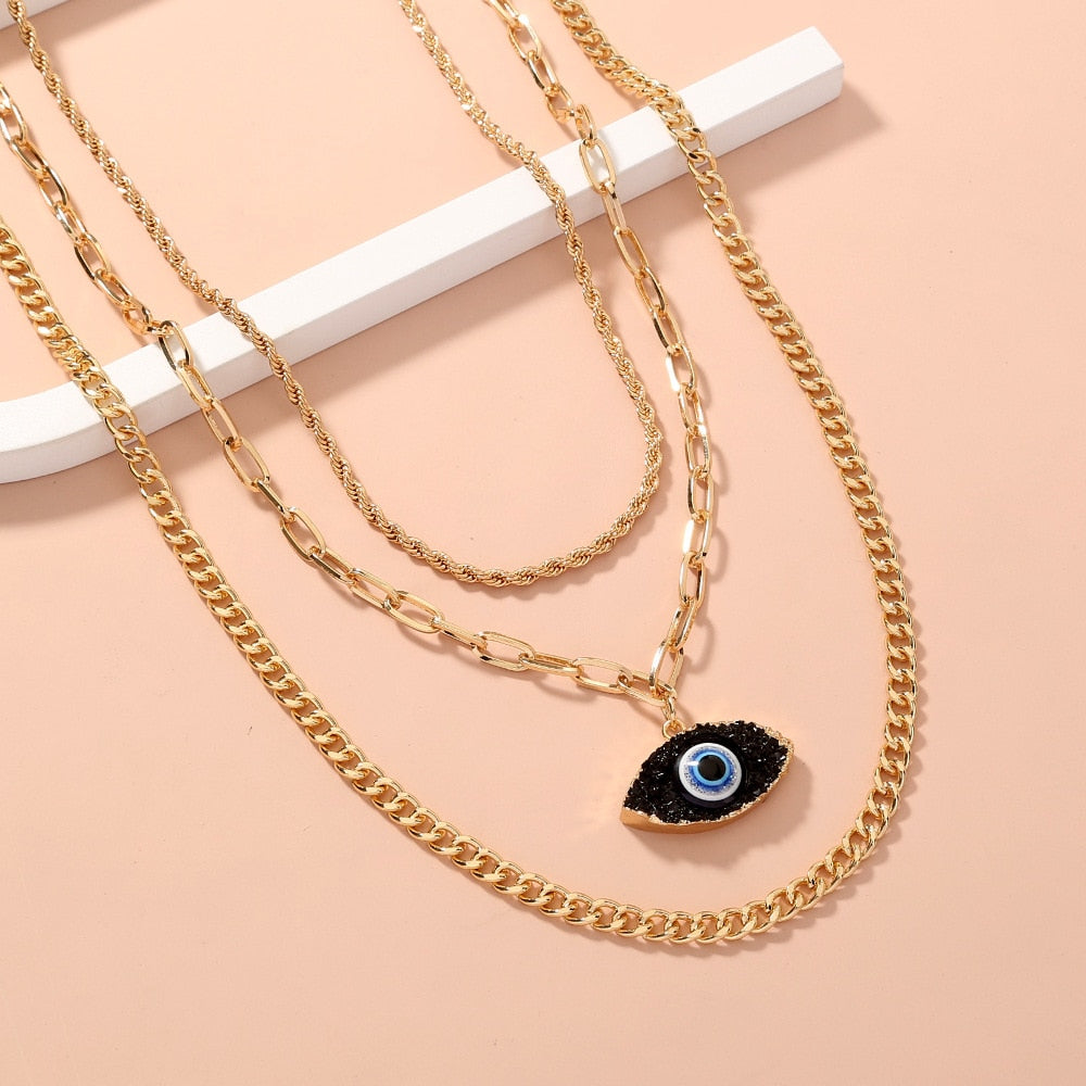 multilayer evil eye necklace