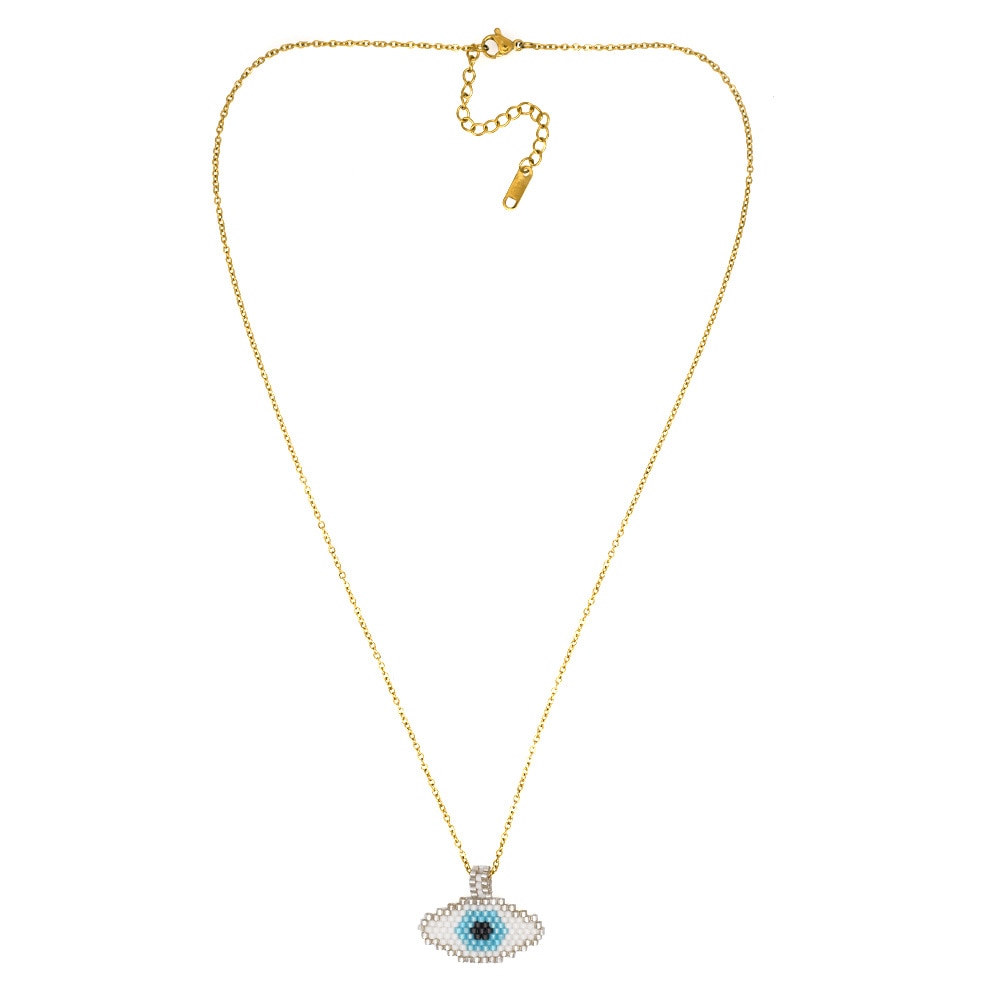 beaded evil eye necklace