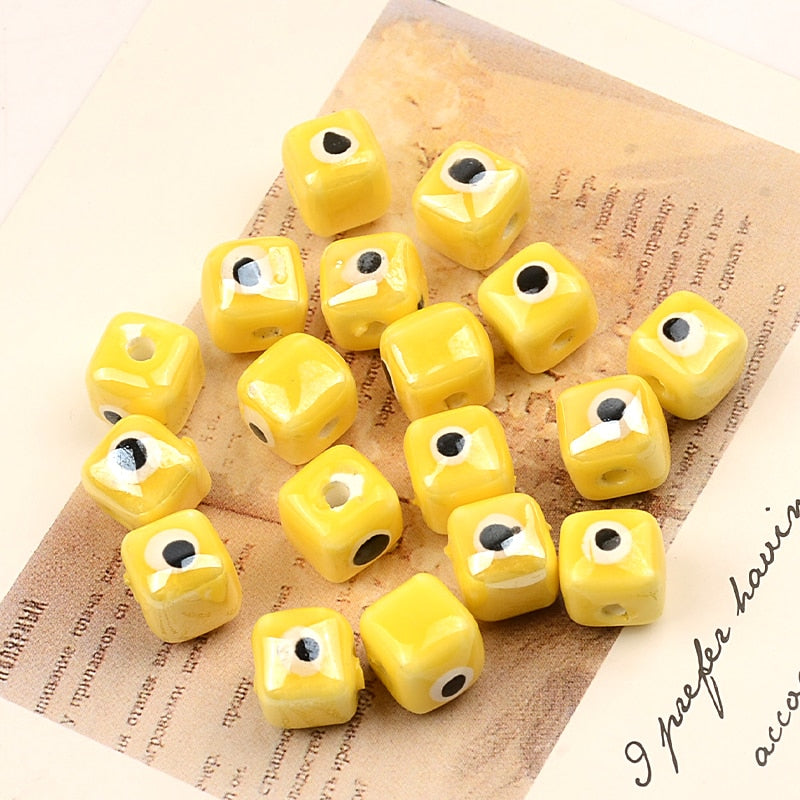 Colorful Evil Eye Cubic Beads