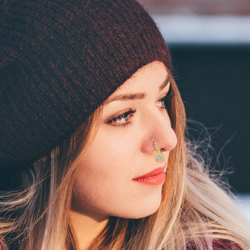 Evil Eye Gold Charm Nose Ring