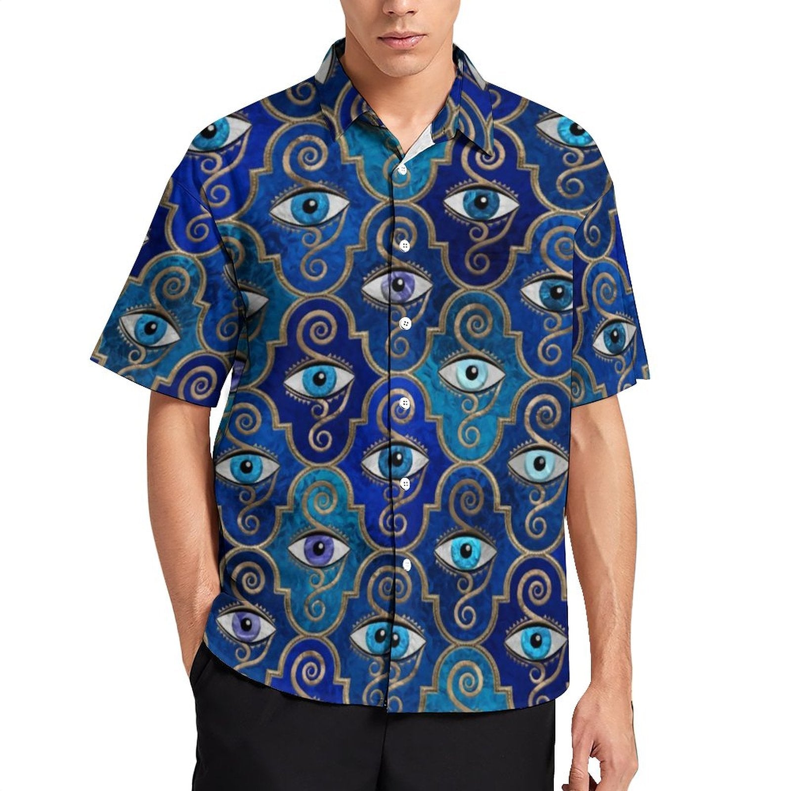 greek evil eye casual shirts