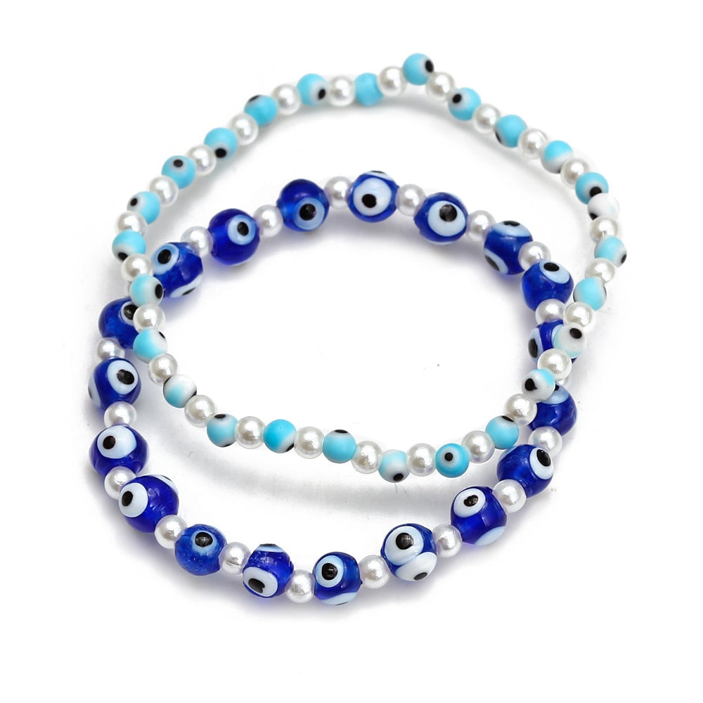 Evil Eye Golden Beaded Bracelet