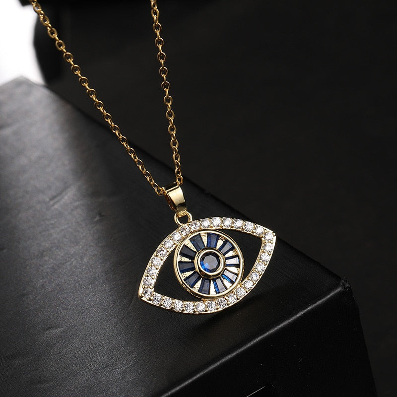 trendy evil eye pendant necklace