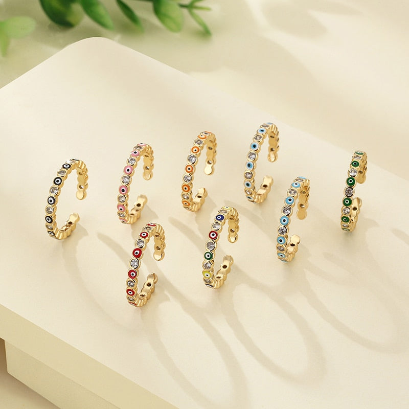 Multicolor Evil Eye Soft Jewelry Ring